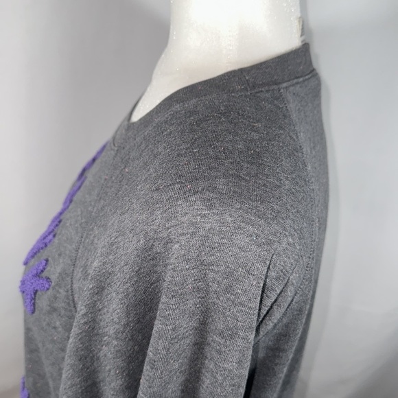 Victoria’s Secret PINK Oversized Grey & Purple Love Pink Sweater - Picture 6 of 10